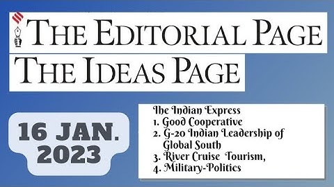 16th January 2023 | Gargi Classes The Indian Express Editorials & Idea Analysis | By R.K. Lata