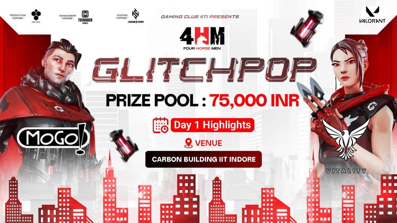 IIT Indore Valorant Lan Event | Gaming Club IIT Indore Glitchpop 3.0 By 4HM Esports Day 1 Highlights