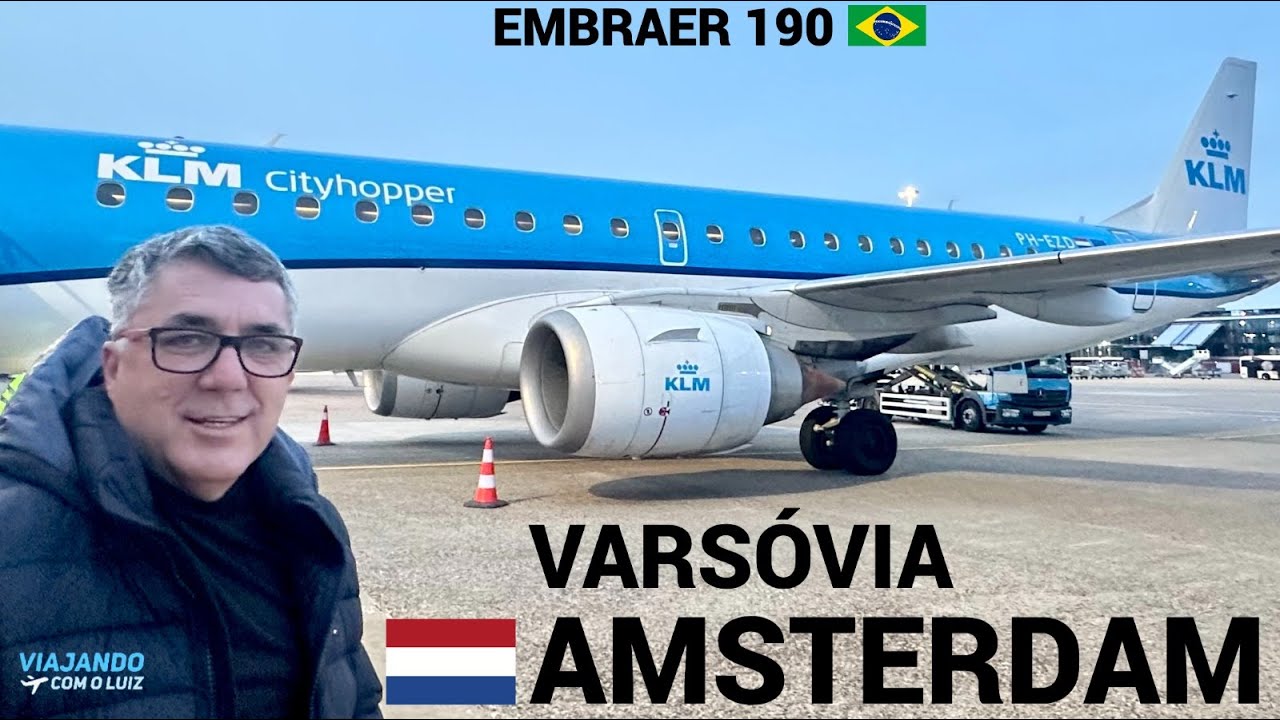 VARSOVIA🇵🇱 X 🇳🇱 AMSTERDAM VOANDO COM O EMBRAER-190 DA KLM