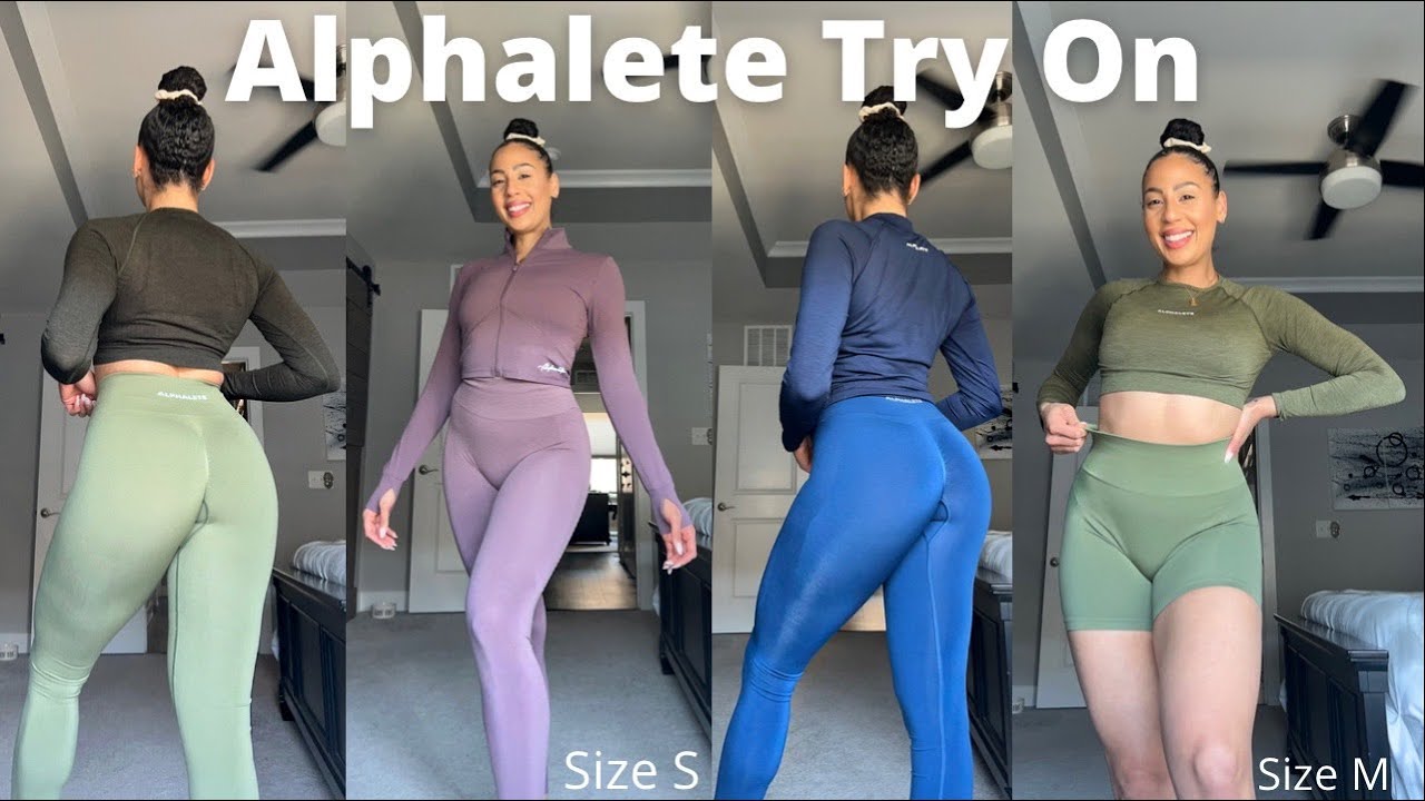 HONEST ACTIVEWEAR TRY ON HAUL | Alphalete Amplify Size Comparison Small vs Medium *NOT SPONSORED*