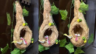 Handmade coconut husk Bird nest | Ecofriendly DIY | How to make bird house from coconut shell