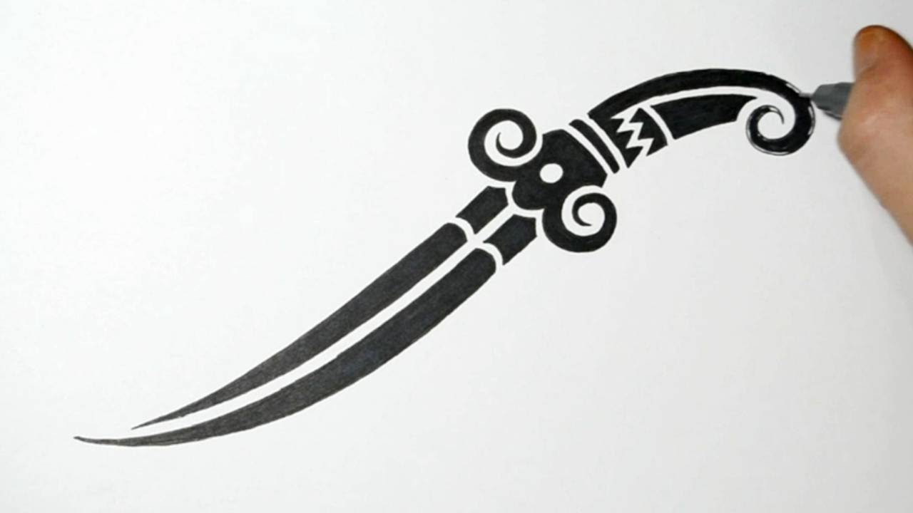 tribal knife tattoos