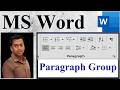 पैराग्राफ Group in Home Tab (Word)