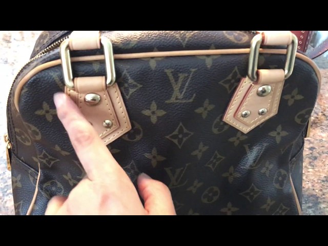 Authentic Louis Vuitton Monogram Manhattan PM Hand Bag Brown