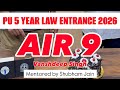 Vanshdeep Singh AIR 9 🔥 PU 5 Year Law Entrance 2026 | Best PU Law Entrance Coaching in Chandigarh