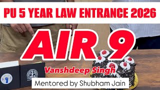 Vanshdeep Singh AIR 9 🔥 PU 5 Year Law Entrance 2026 | Best PU Law Entrance Coaching in Chandigarh