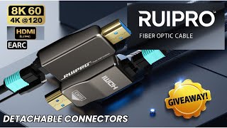 Ruipro 8K Fiber Hdmi Cable Unboxing, Review Giveaway Hdmi 2.1B 8K 60 4K 120 Earc