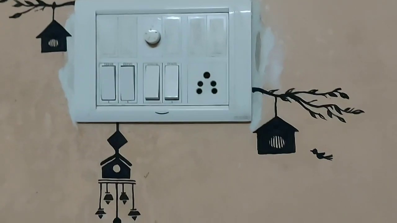 Wall Paint/ Decoration/ Switch board Decoration YouTube
