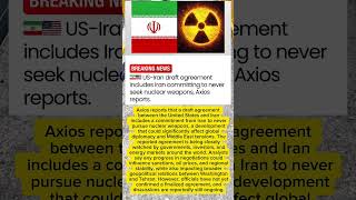 Axios Reports US-Iran Draft Includes Nuclear Weapons Commitment