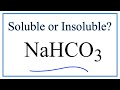 Solubility and Properties of NaHCO3