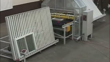 horizontal wrapping machine with customized turnover conveyor for large window/glass