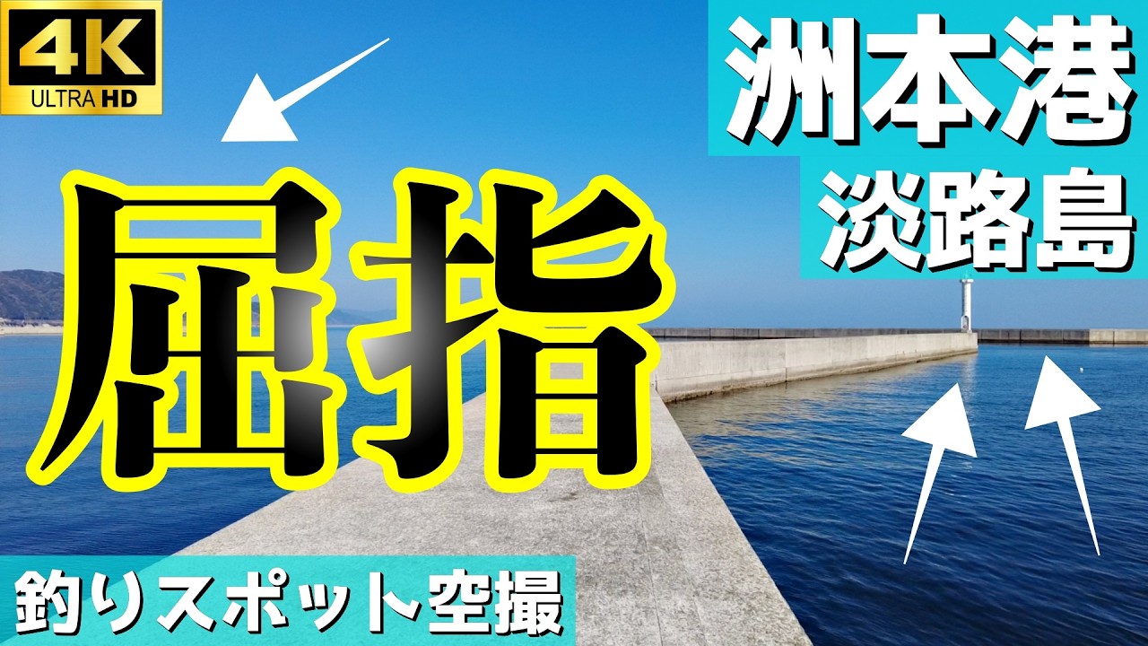 【洲本港】駐車場あるけど、あそこはダメ？初心者から上級者まで楽しめる広大な港で狙う場所は・・・。タチウオも狙い目？釣りスポット空撮【兵庫県 淡路島】2024年版