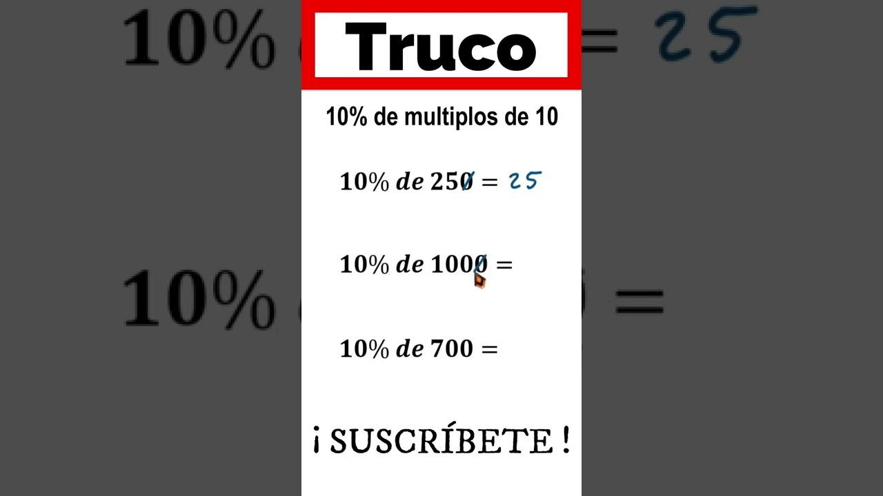✓👉 Como sacar el 10% de un numero ✓ Como sacar porcentajes - YouTube