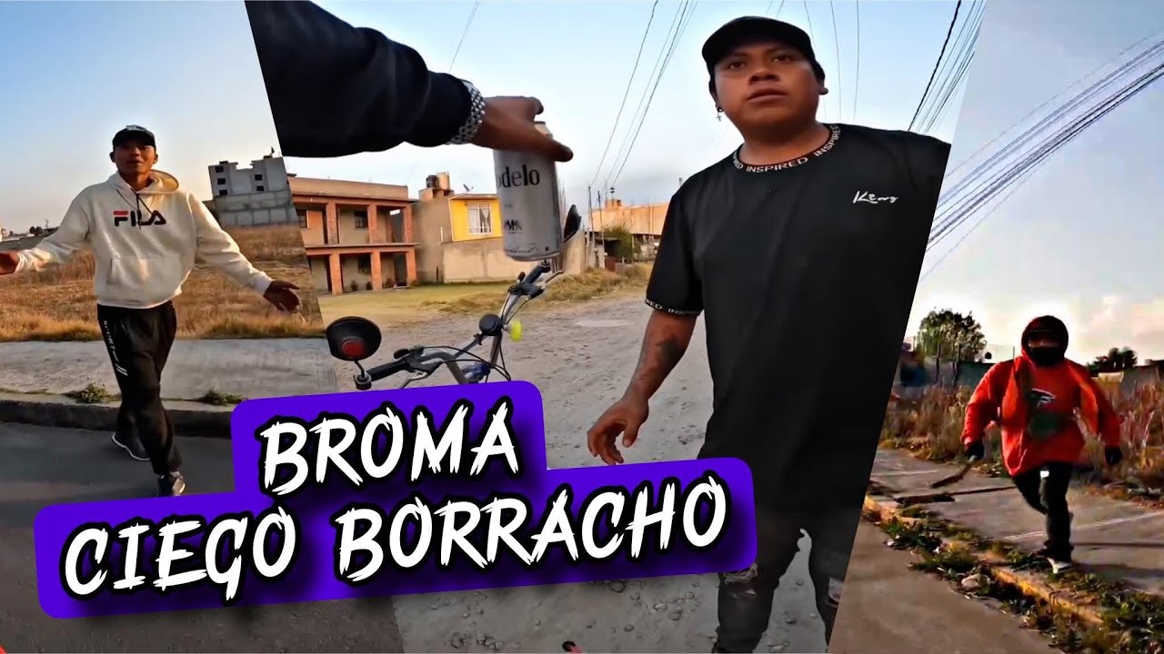 Broma ciego borracho pidiendo ray