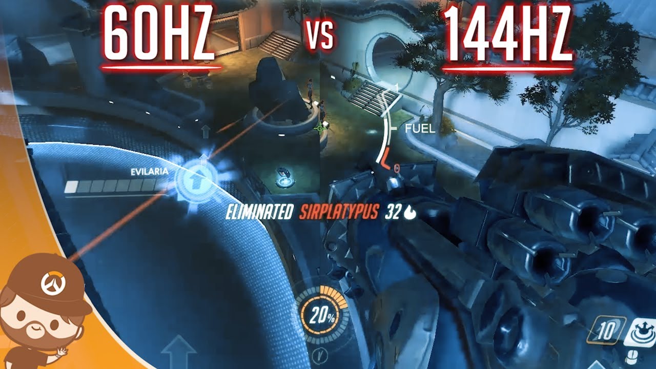 144hz vs 60hz sur overwatch slow motion - fortnite 60hz vs 144hz