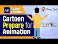 How to Prepare Cartoon Character for Animation in Adobe Animate | Step-by-Step Guide (Back View) 🎨