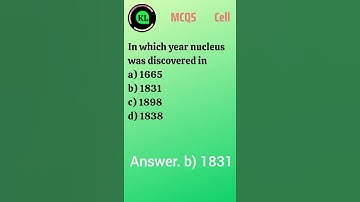 MCQs Cell Class 9 In which year nucleus was discovered | Cell nucleus |  Krishna Learning #cell_mcqs
