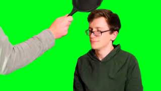Scott the Woz gets hit in the face with a frying pan (Green screen template)