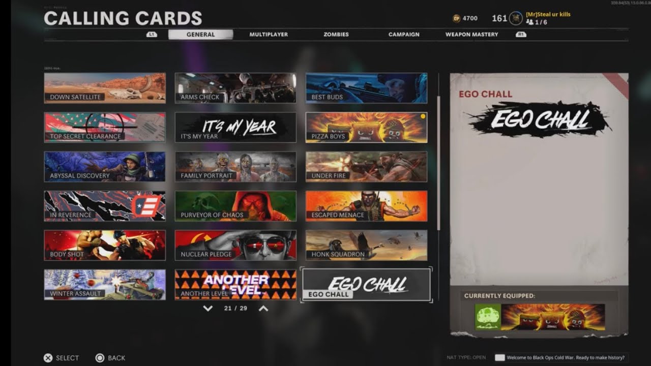 Cod Cold war calling card/ emblem show case