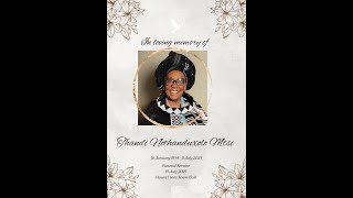 Funeral of the late DR Thandi Nothanduxolo Mtsi