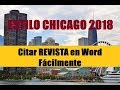 CÓMO CITAR REVISTA EN WORD | ESTILO CHICAGO 2018