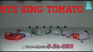 BTS game bangun tidur langsung nyanyi Tomato.., ( sub indo)