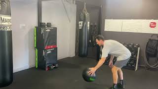 CM Step Back MedBall Single Arm Throw/Punch