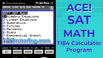 Ace SAT Math with SAT7 TI84  Calculator Program: Practice Test 5 Part 1 Walkthrough #ti84programs
