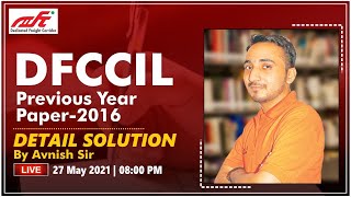 DFCCIL PREVIOUS YEAR PAPER-2016 DETAIL SOLUTION | AT-  8:00 PM | BY AVNISH SIR #civil_engineering