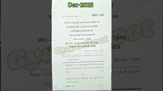 MFC-01: FOLKLORE AND CULTURE : CONCEPTUAL PERSPECTIVES #ignou #december2025 #ignou #mfc
