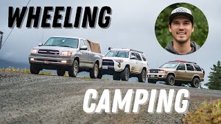 1st Gen Toyota Tundra Offroading and Camping in a Soft Topper. Toyota 4runner and Nissan Pathfinder