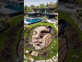 I turned my backyard into a face #shorts #viral #garden #flowers