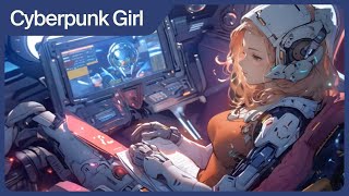 Cyberpunk girl in space  Relax/ Stress relief/ study Lofi