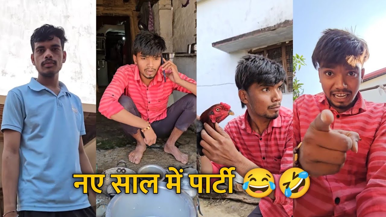Naye Saal Me Party 😂🤣 Murga Chor Mila 🤣 Harsh Pushptode Comedy‼️ As Comedy Reels 