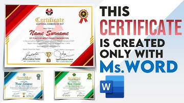 This Certificate Design is Made Only with Ms Word