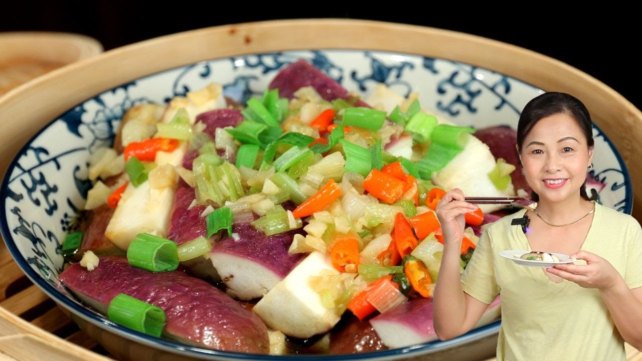 Eggplant with Garlic Sauce, simple steaming 汗蒸茄子 