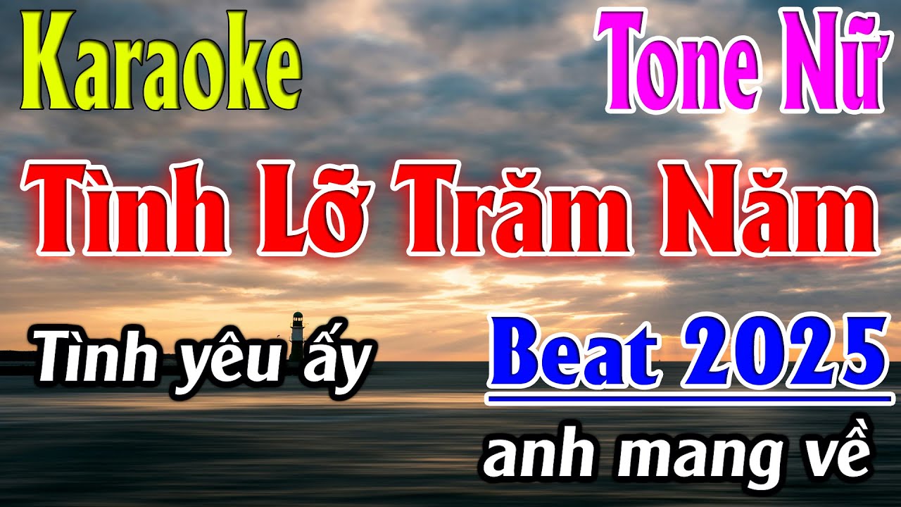 Tình Lỡ Trăm Năm Karaoke Tone Nữ ( Dm ) Karaoke Lâm Organ