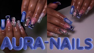 Aura blue nails tutorial *these took me out of my element*