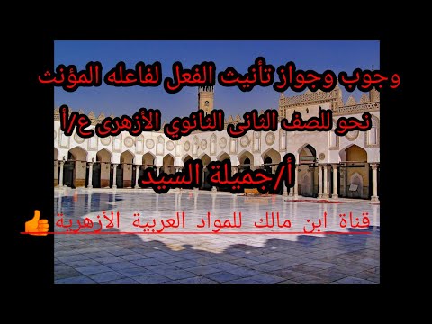 وجوب وجواز تأنيث الفعل للفاعل المؤنث نحو تانية ثانوى علمي وأدبى أ جميلة السيد 