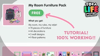 MY ROOM FURNITURE PACK FOR FREE TUTORIAL!!! 100% WORKING!! | TOCA LIFE WORLD | Hopie Eulatriz |