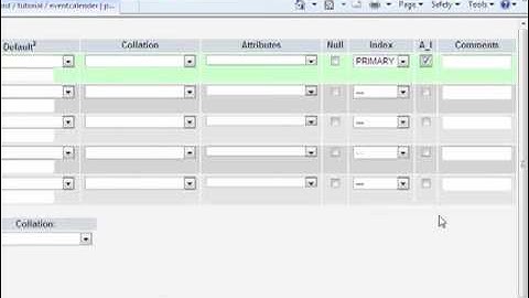 PHP MYSQL Event Calender Tutorial Part 3 : Setting Up Database