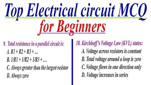 Top elektrische circuit MCQ – "Elektrotechniekquiz"