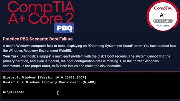 CompTIA A+ Core 2 PBQ: Bootrec Commands (220-1202)