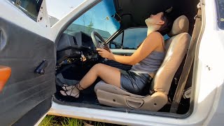Frustrated Anie Late For Work Desperate Cranking Pedal Pumping Chevrolet Chevette