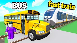 Roblox Fast Train Hits A Full School Bus At MAXIMUM Speed