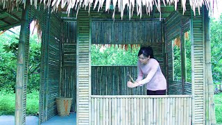 Girl Builds Dream Bamboo House! (Free Life)  Full Video (2024)