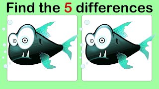 Look and Find 5 Differences No129 Animals6 | Spot the difference | Illustration Game | Image Game
