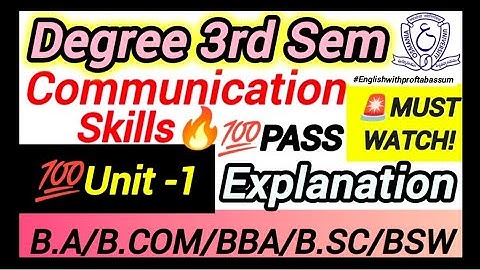 💯 Communication Skills Unit 1🔥LAQS Full Explanation 📖|Easy📒Notes for✅ Degree 3rd Sem|OU 🏛️ #3rdsem 