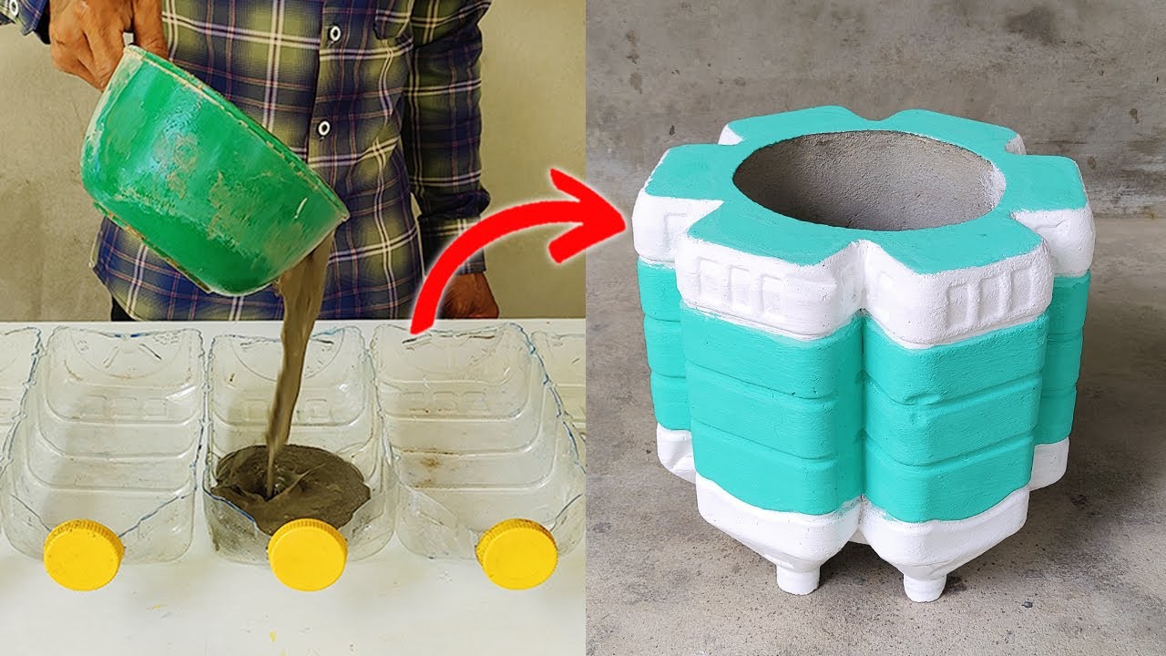 Recycle Old Plastic Bottles To Make Beautiful Flower Pot For Your Garden - DIY Garden Ideas