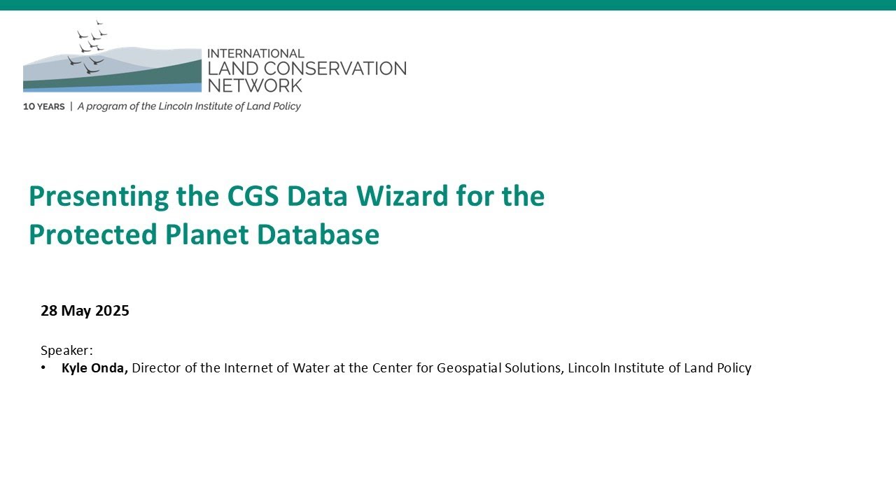 Presenting the CGS Data Wizard for the Protected Planet Database - YouTube